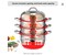 Cooking Steamer with 4 Tiers, 11-Inch Stainless Steel Steamer Pot with Tempered Glass Lid, Handles on Both Sides, 2 Steaming Septa Included, Dishwasher Safe, Ideal for Vegetable, Food, and Kitchen